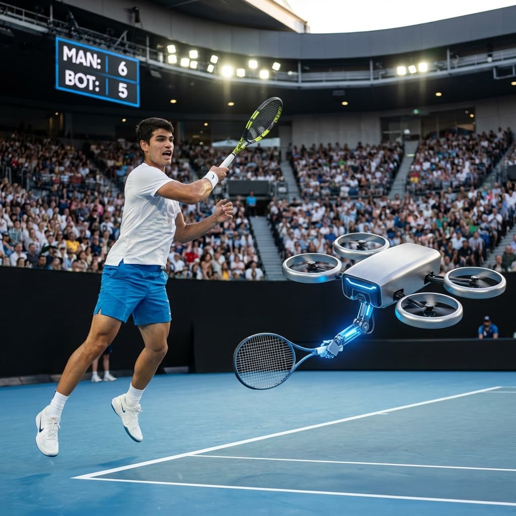 Alcaraz vs. Drone: Man Beats Machine at Australian Open